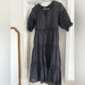 En Saison Lace Inset Black Dress